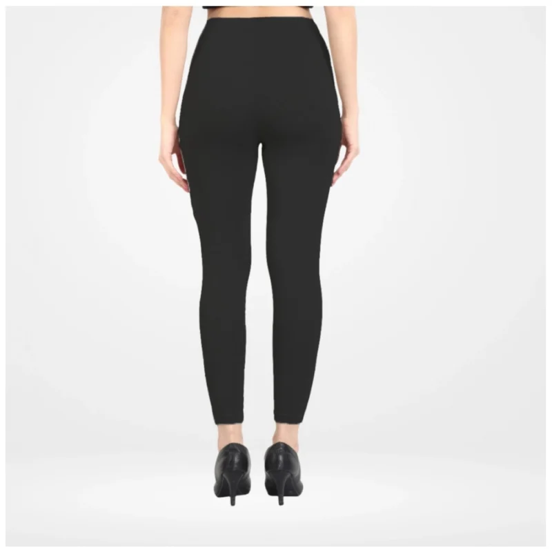 Generic Women's Cotton Blended Solid Ankle legging (Black) - Image 4