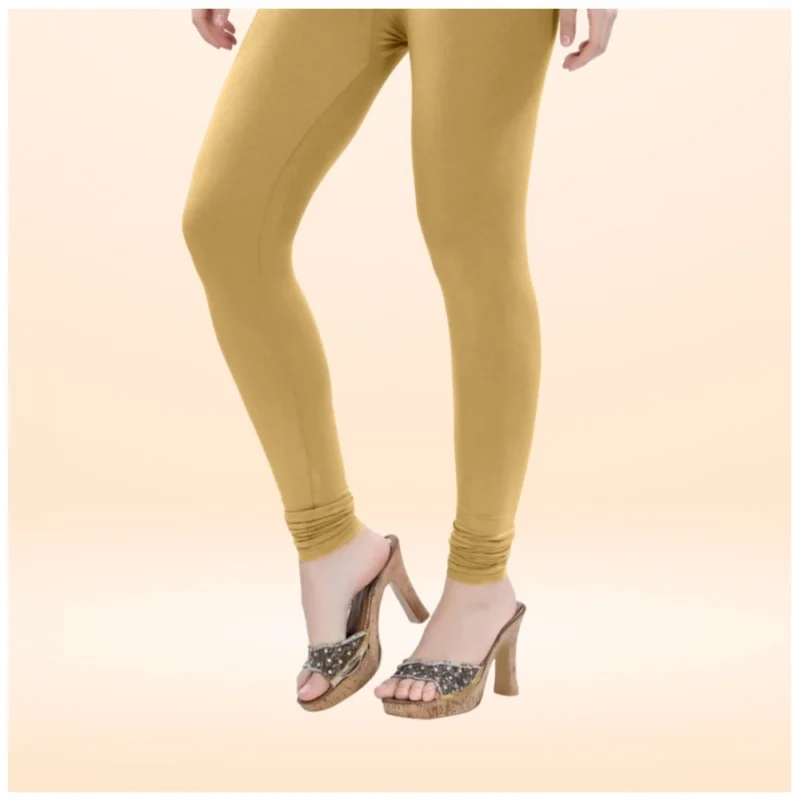 Generic Women's Cotton Blended Solid Churidar leggings (Beige) - Image 5