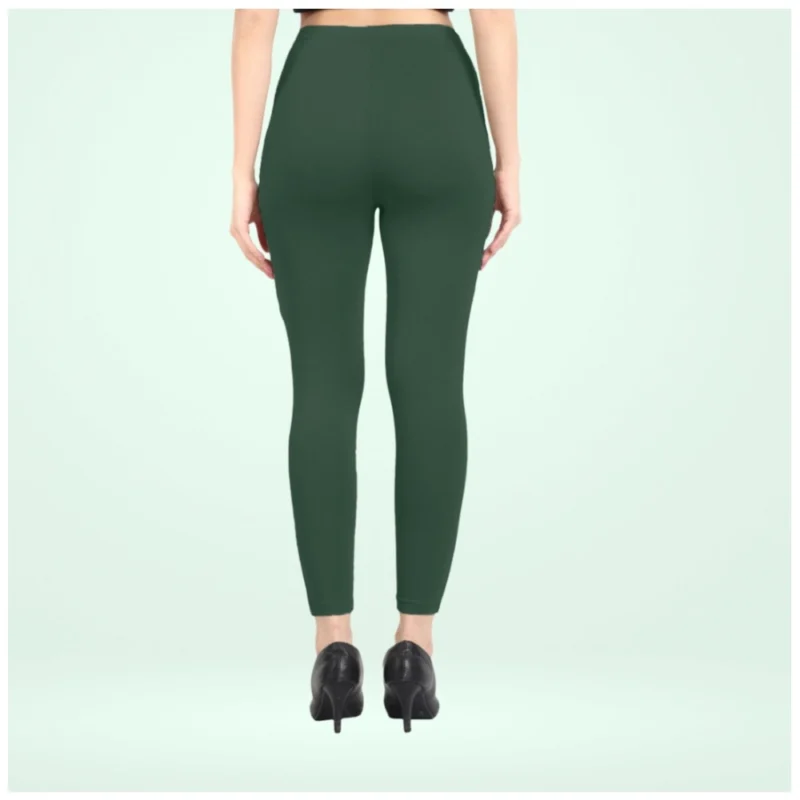 Generic Women's Cotton Blended Solid Ankle legging (Bottle Green) - Image 4
