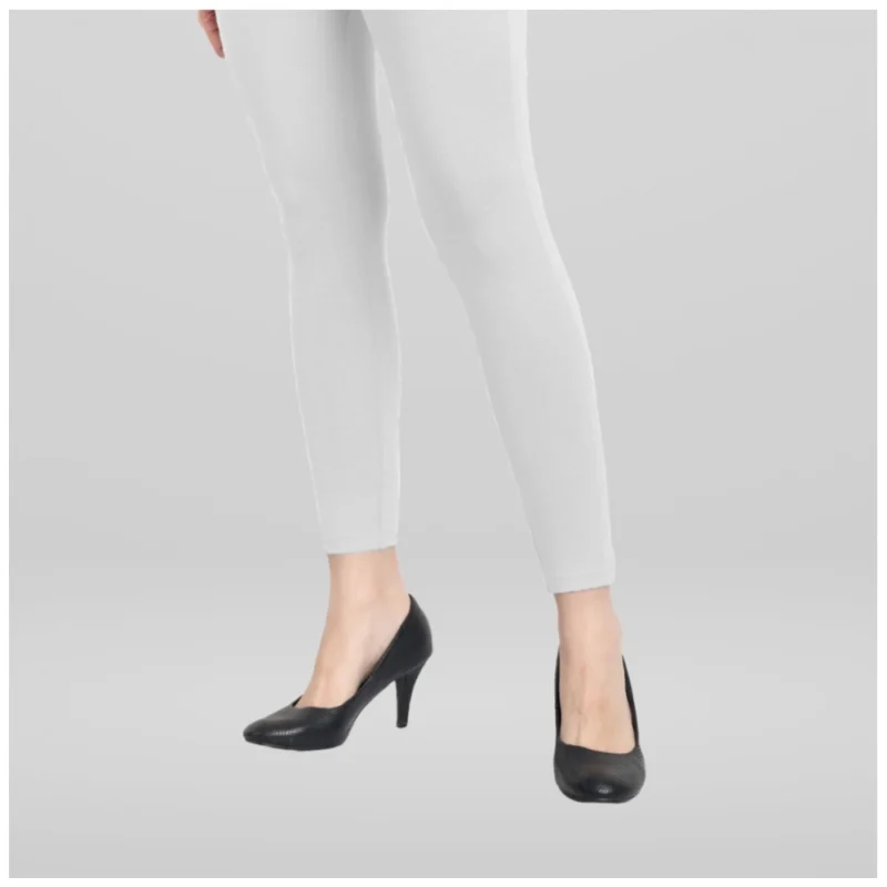 Generic Women's Cotton Blended Solid Ankle legging (White) - Image 3
