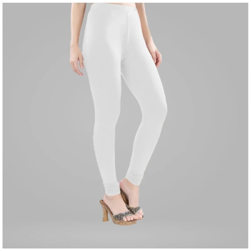 Generic Women's Cotton Blended Solid Churidar leggings (White) - Image 5