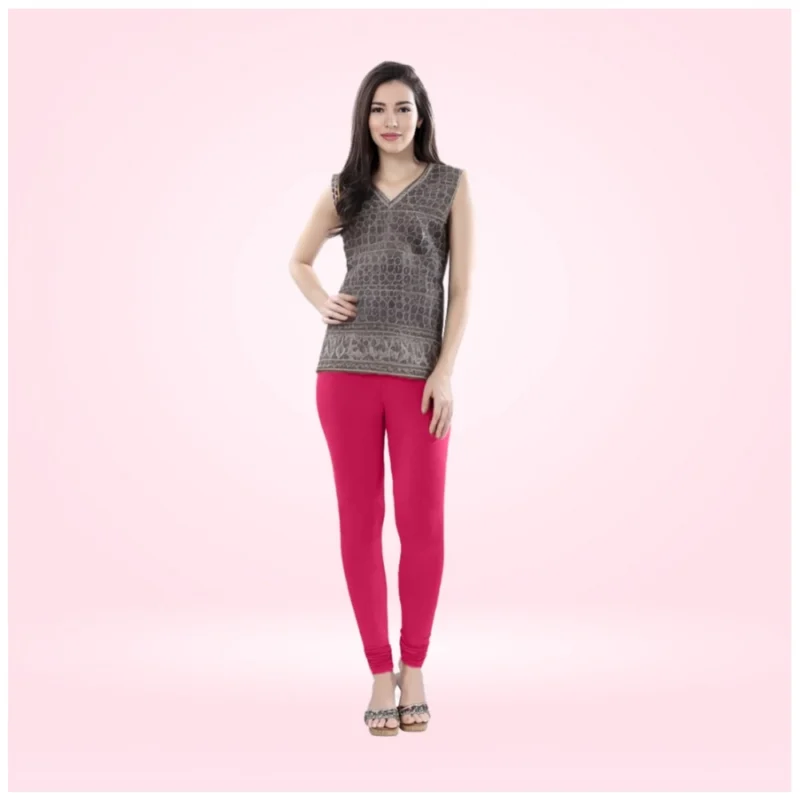 Generic Women's Cotton Blended Solid Churidar leggings (Rani)