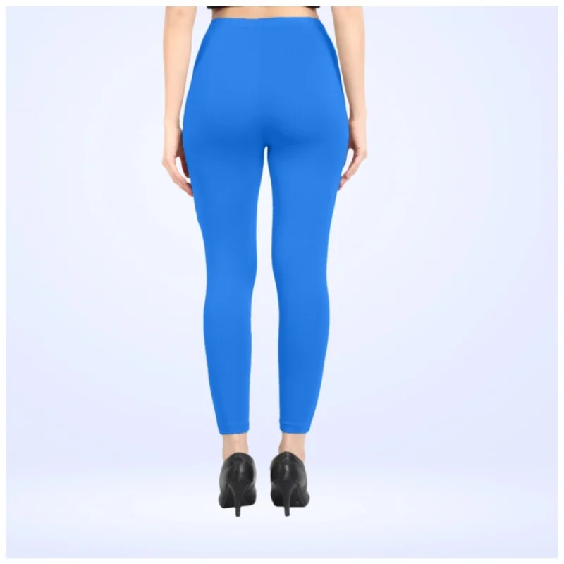 Generic Women's Cotton Blended Solid Ankle legging (Blue) - Image 4
