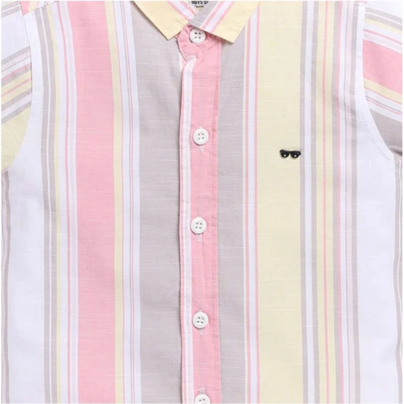 Generic Boy's Cotton Blend Printed Short Sleeve Shirt (MultiColor) - Image 3