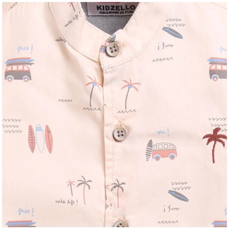 Generic Boy's Cotton Blend Printed Short Sleeve Shirt (MultiColor) - Image 3