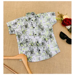 Generic Boy's Cotton Blend Printed Short Sleeve Shirt (MultiColor)