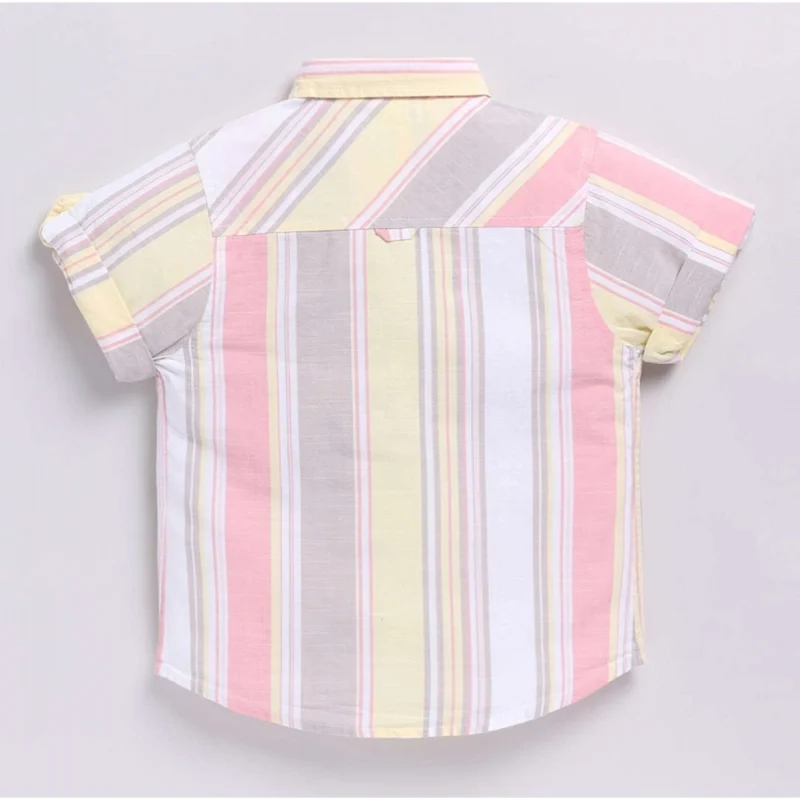 Generic Boy's Cotton Blend Printed Short Sleeve Shirt (MultiColor) - Image 4