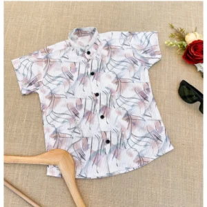 Generic Boy's Cotton Blend Printed Short Sleeve Shirt (MultiColor)