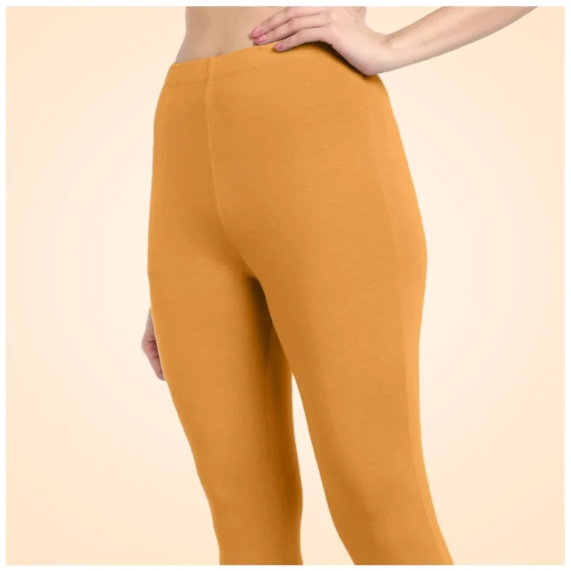 Generic Women's Cotton Blended Solid Ankle legging (Mustard Yellow) - Image 5