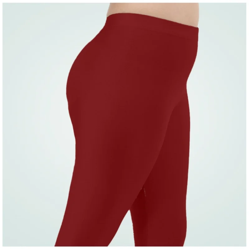 Generic Women's Cotton Blended Solid Shimmer Ankle leggings (Maroon) - Image 5