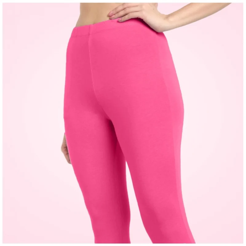 Generic Women's Cotton Blended Solid Ankle legging (Dark Pink) - Image 3