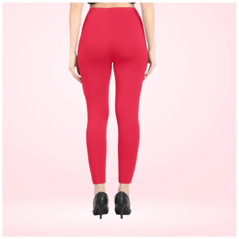 Generic Women's Cotton Blended Solid Ankle legging (Pink) - Image 4