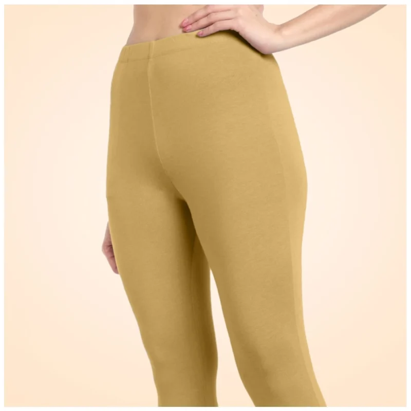 Generic Women's Cotton Blended Solid Ankle legging (Beige) - Image 2