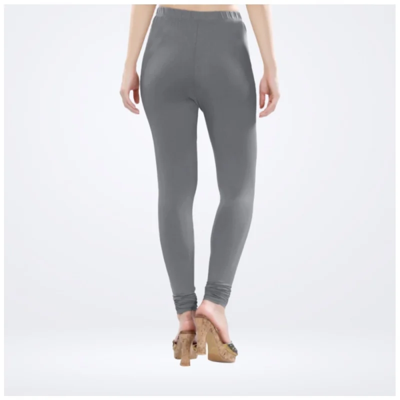 Generic Women's Cotton Blended Solid Churidar leggings (Silver Gray) - Image 4