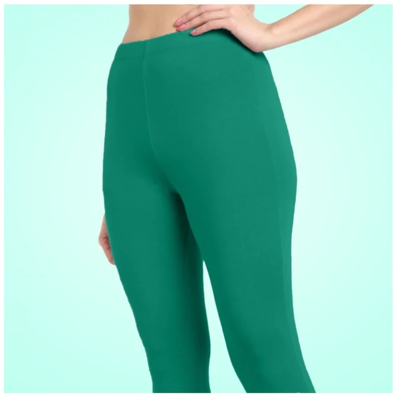 Generic Women's Cotton Blended Solid Ankle legging (Rama Green) - Image 2