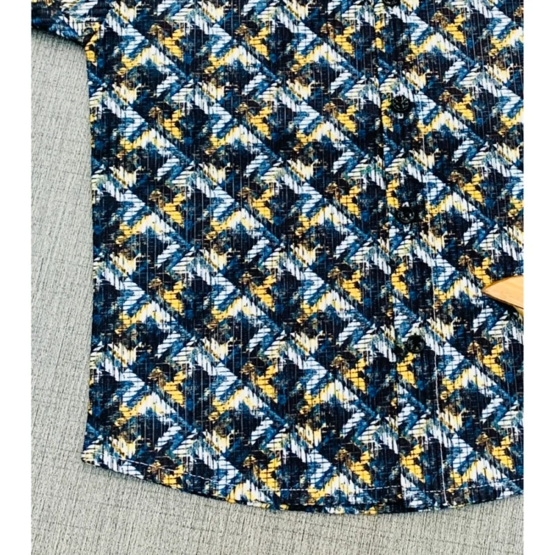 Generic Boy's Cotton Blend Printed Short Sleeve Shirt (MultiColor) - Image 3