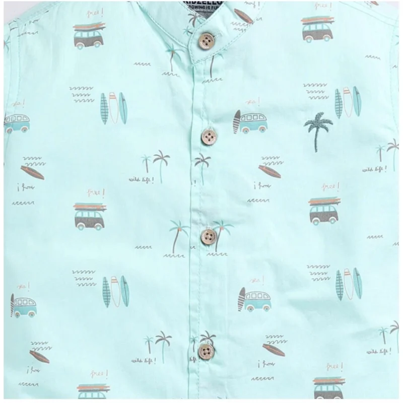 Generic Boy's Cotton Blend Printed Short Sleeve Shirt (MultiColor) - Image 3