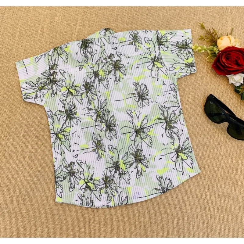 Generic Boy's Cotton Blend Printed Short Sleeve Shirt (MultiColor) - Image 4