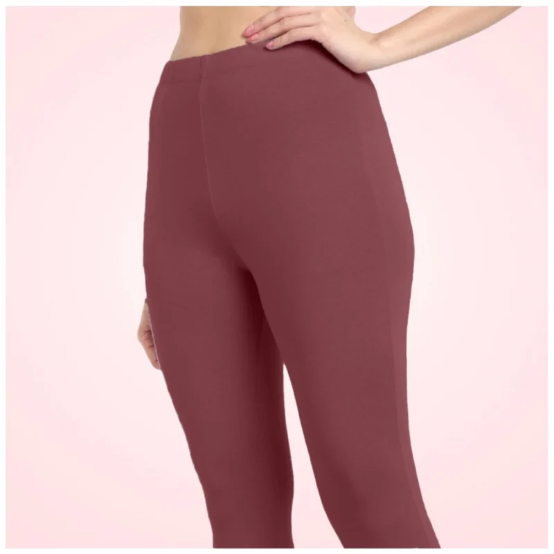 Generic Women's Cotton Blended Solid Ankle legging (Maroon) - Image 5