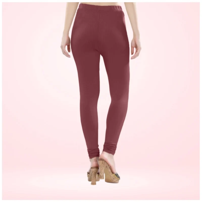 Generic Women's Cotton Blended Solid Churidar leggings (Maroon) - Image 4
