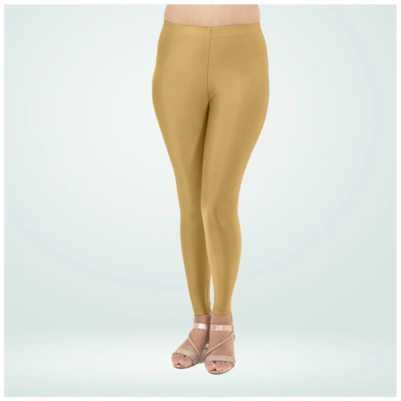 Generic Women's Cotton Blended Solid Shimmer Ankle leggings (Beige) - Image 5