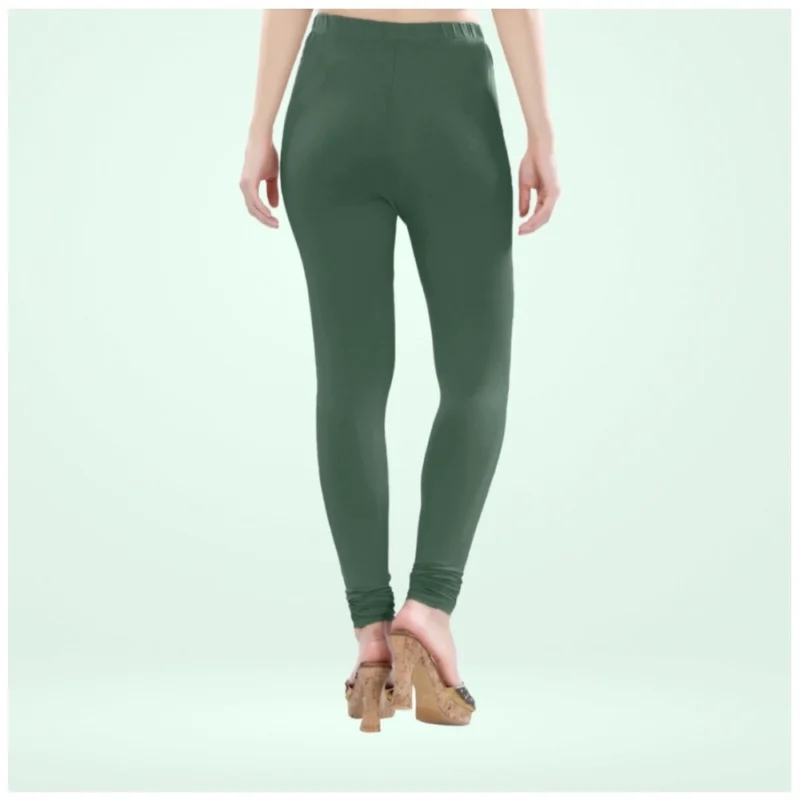 Generic Women's Cotton Blended Solid Churidar leggings (Bottle Green) - Image 4