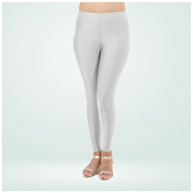 Generic Women's Cotton Blended Solid Shimmer Ankle leggings (Silver) - Image 4