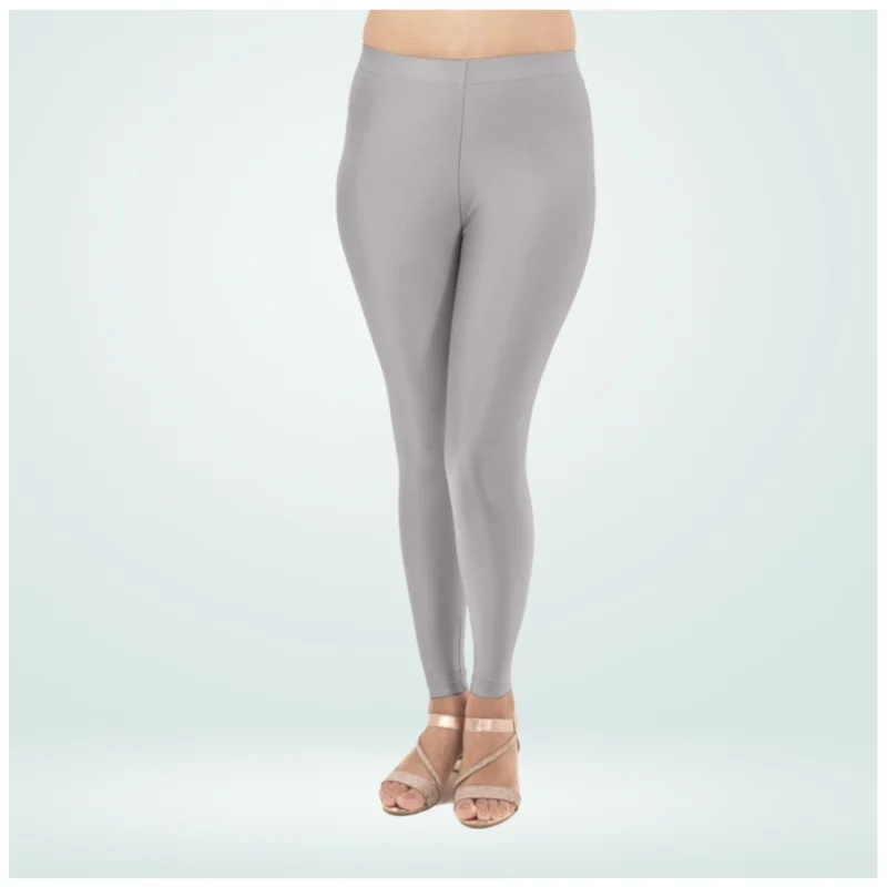 Generic Women's Cotton Blended Solid Shimmer Ankle leggings (Silver Gray) - Image 4