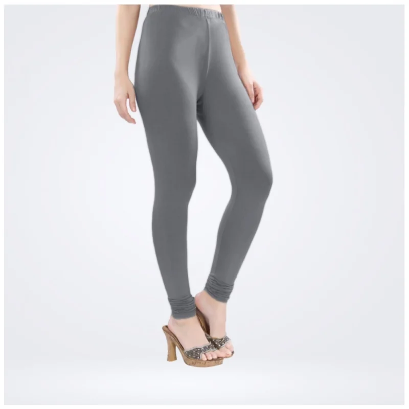 Generic Women's Cotton Blended Solid Churidar leggings (Silver Gray) - Image 5