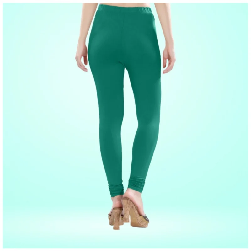 Generic Women's Cotton Blended Solid Churidar leggings (Rama Green) - Image 3