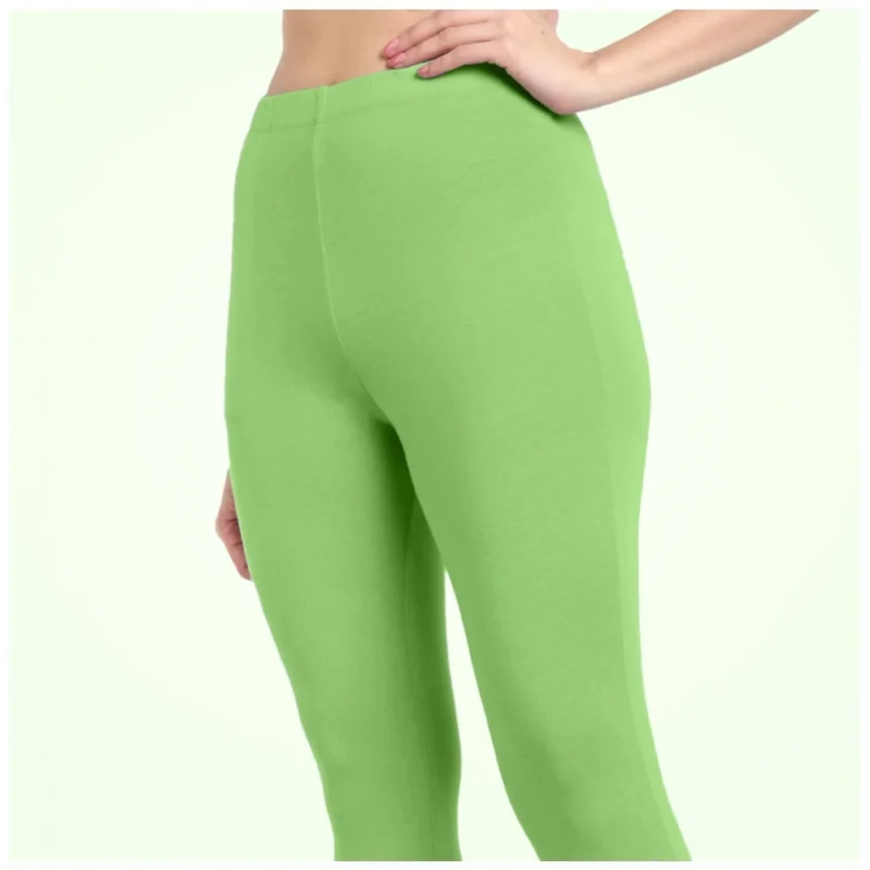 Generic Women's Cotton Blended Solid Ankle legging (Pista Green) - Image 5