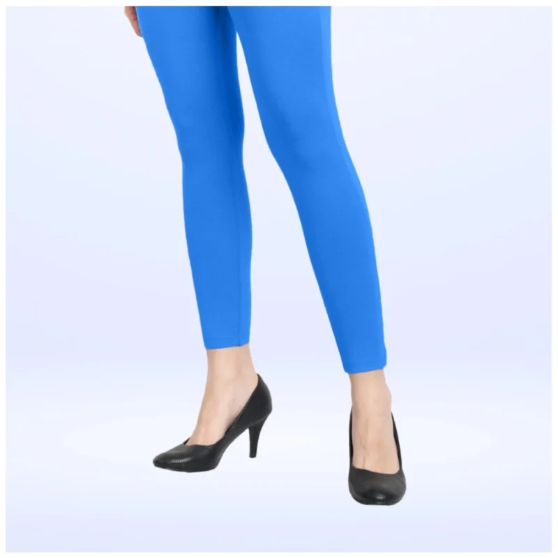 Generic Women's Cotton Blended Solid Ankle legging (Blue) - Image 3