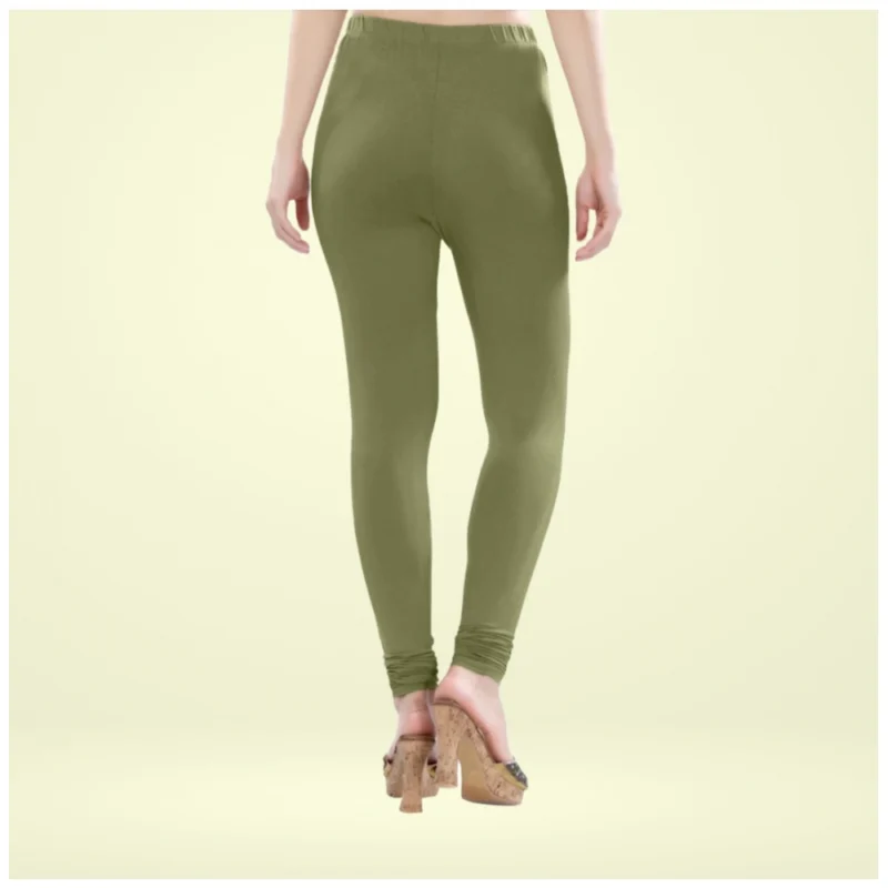 Generic Women's Cotton Blended Solid Churidar leggings (Olive Green) - Image 3