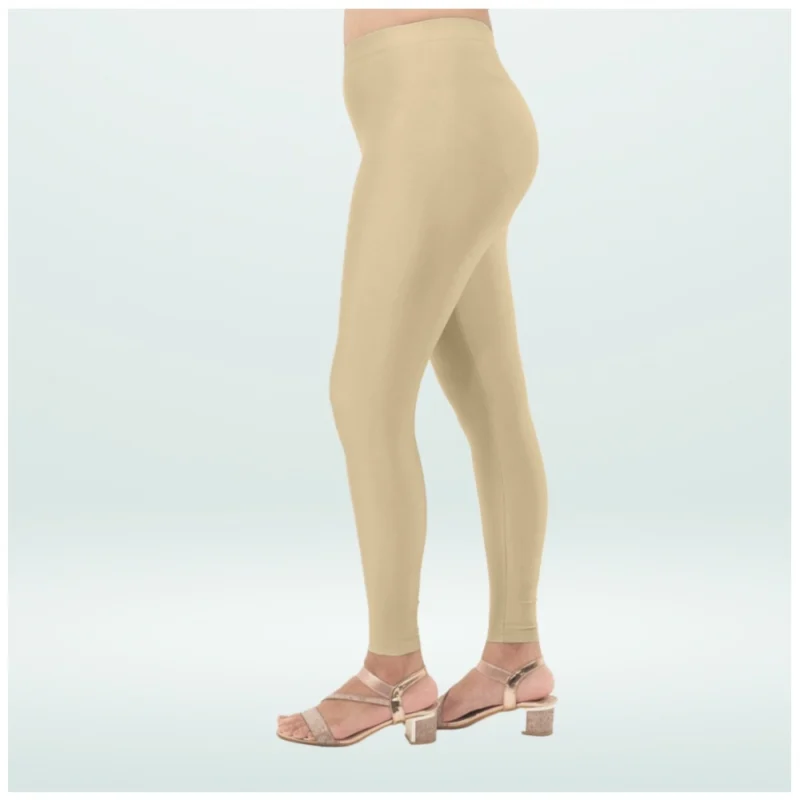 Generic Women's Cotton Blended Solid Shimmer Ankle leggings (New Skin) - Image 3