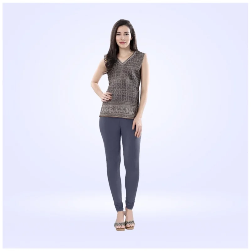 Generic Women's Cotton Blended Solid Churidar leggings (Navy)