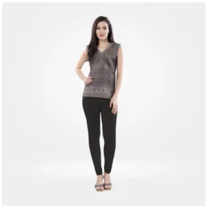 Generic Women's Cotton Blended Solid Churidar leggings (Black)
