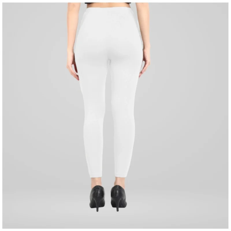 Generic Women's Cotton Blended Solid Ankle legging (White) - Image 4