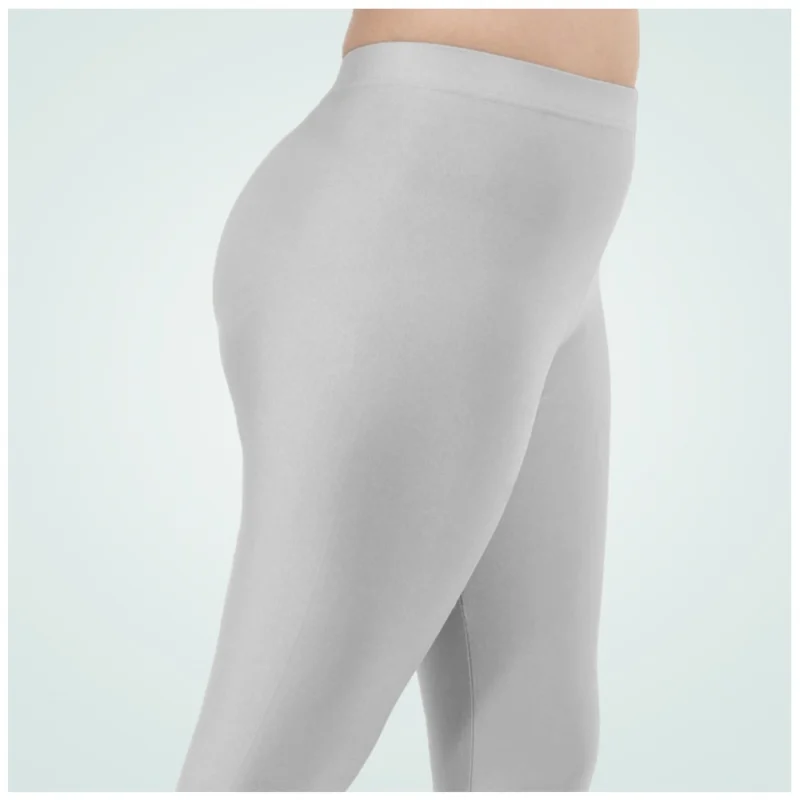 Generic Women's Cotton Blended Solid Shimmer Ankle leggings (Silver) - Image 5