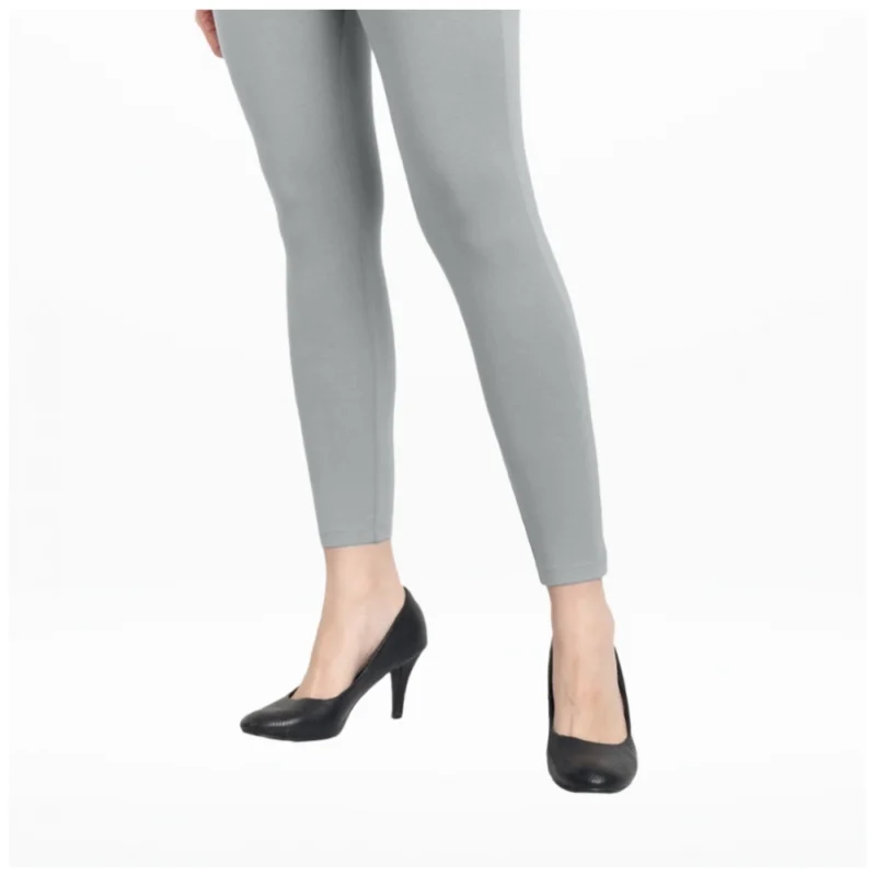Generic Women's Cotton Blended Solid Ankle legging (Silver Gray) - Image 3