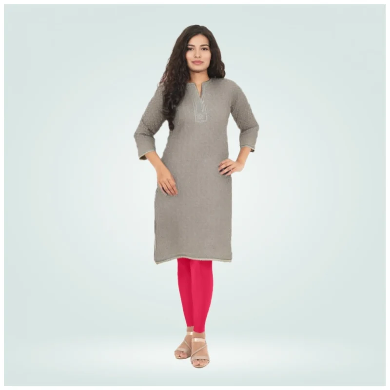 Generic Women's Cotton Blended Solid Shimmer Ankle leggings (Rani) - Image 5