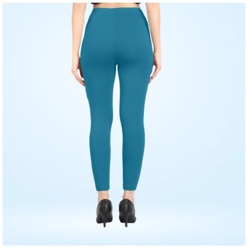 Generic Women's Cotton Blended Solid Ankle legging (Blue) - Image 4