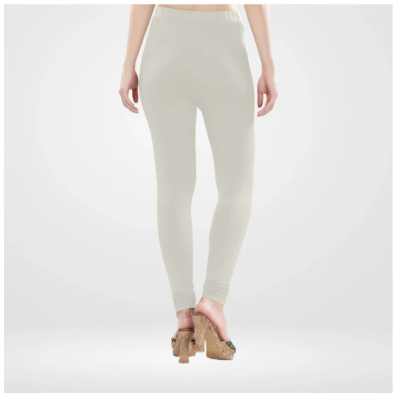 Generic Women's Cotton Blended Solid Churidar leggings (White) - Image 5