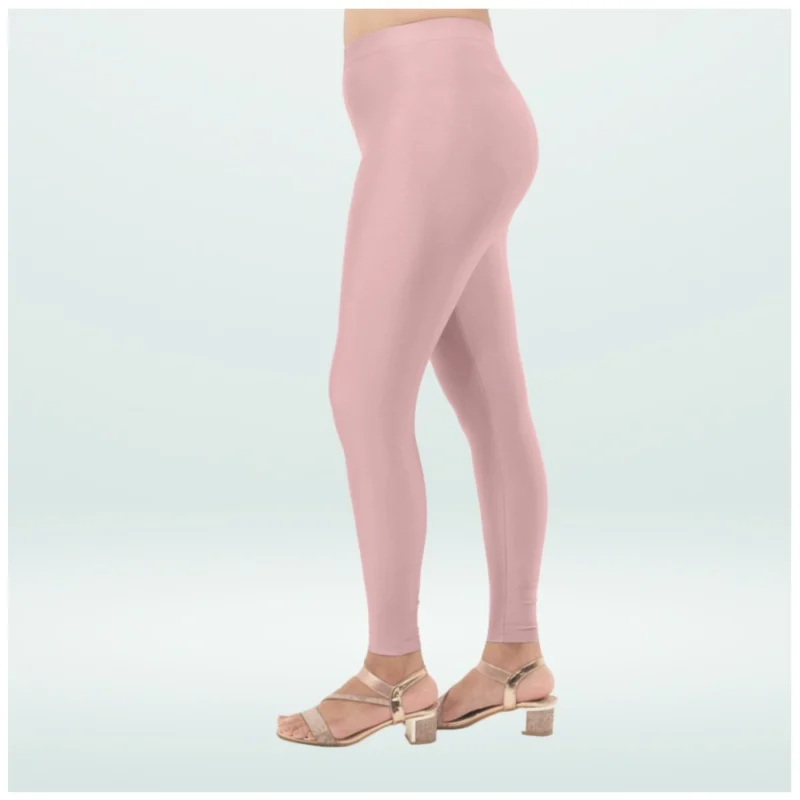 Generic Women's Cotton Blended Solid Shimmer Ankle leggings (Onion) - Image 3