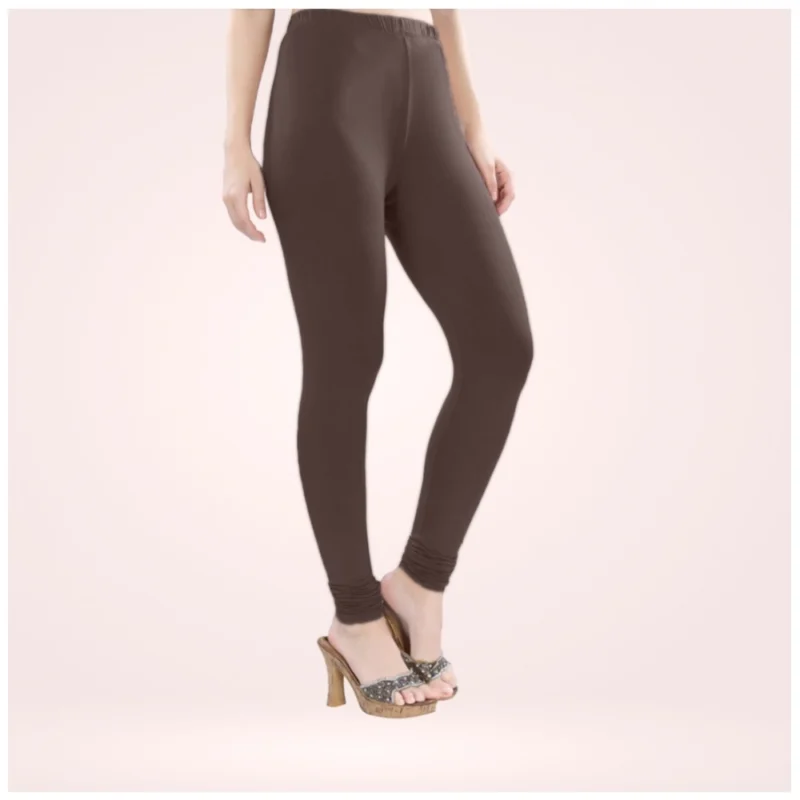 Generic Women's Cotton Blended Solid Churidar leggings (Brown) - Image 5
