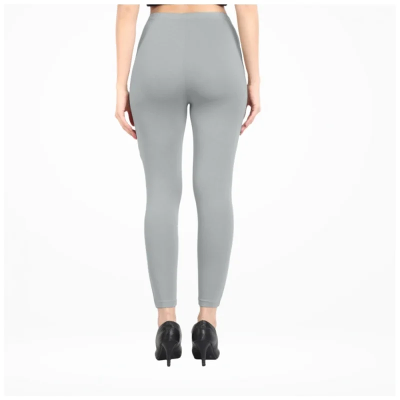 Generic Women's Cotton Blended Solid Ankle legging (Silver Gray) - Image 4