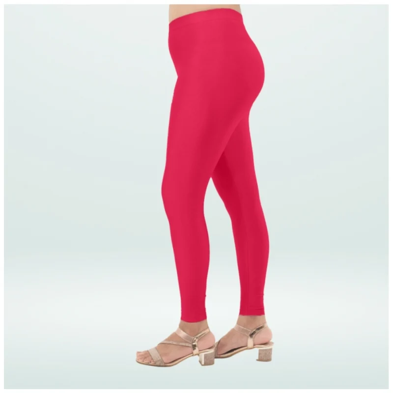 Generic Women's Cotton Blended Solid Shimmer Ankle leggings (Rani) - Image 4