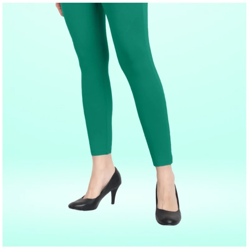 Generic Women's Cotton Blended Solid Ankle legging (Rama Green) - Image 4