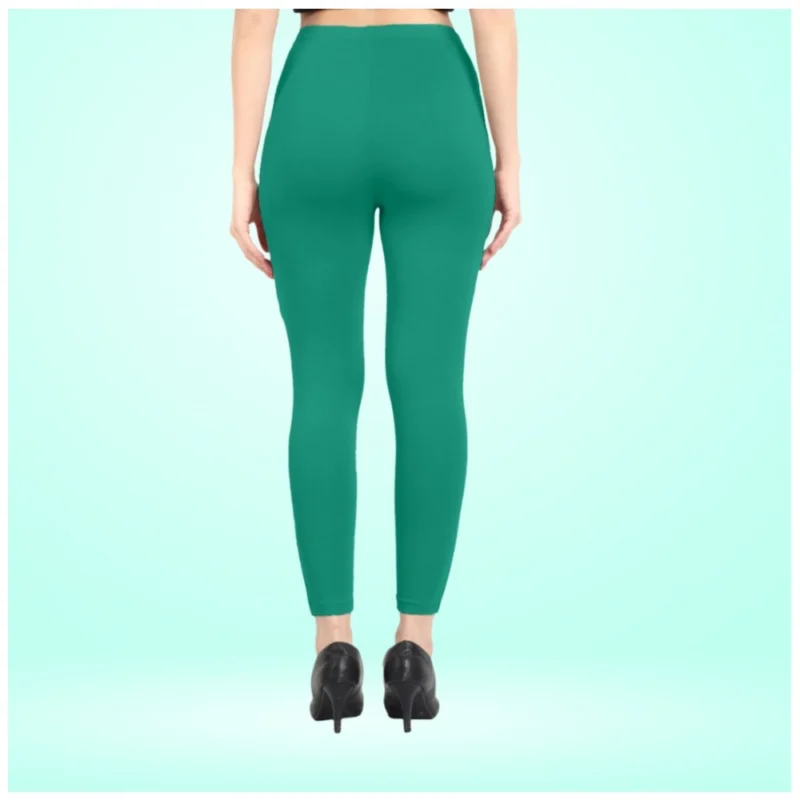 Generic Women's Cotton Blended Solid Ankle legging (Rama Green) - Image 3