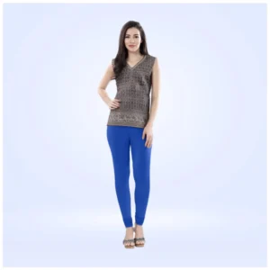 Generic Women's Cotton Blended Solid Churidar leggings (Royal Blue)