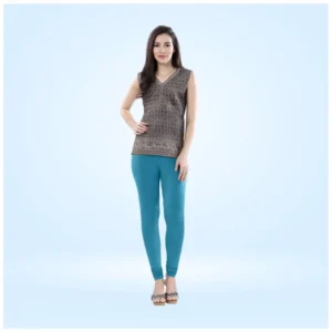 Generic Women's Cotton Blended Solid Churidar leggings (Blue)